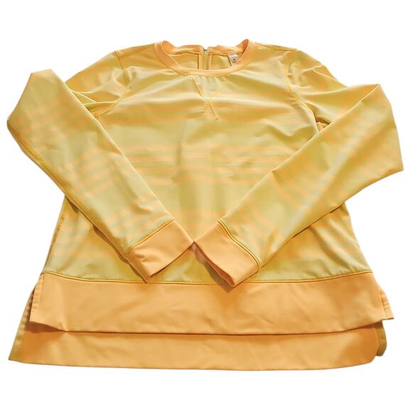 lululemon athletica Tops - Lululemon Warm Up Crew Womens 4 Running Striped Yellow Yoga Activewear Long Slve